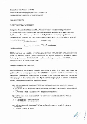 Compensa TU SA VIG -pełnomocnictwo 120_P_AO_2019 z dn.30.08.2019